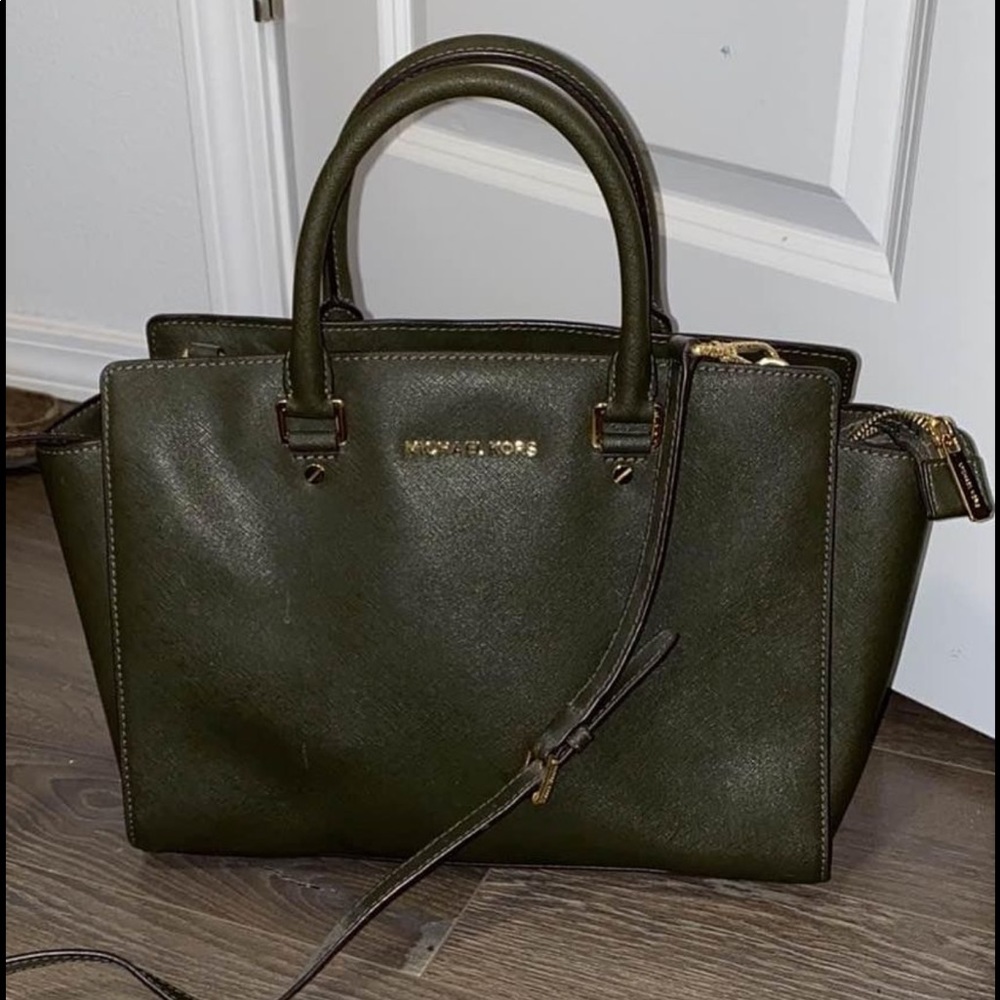 Large MK olive green purse